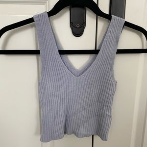 baby blue knit tank top